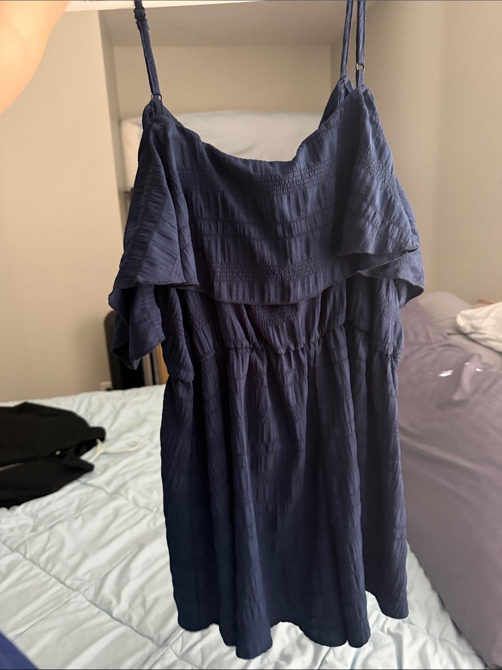 Navy Blue Spaghetti Romper